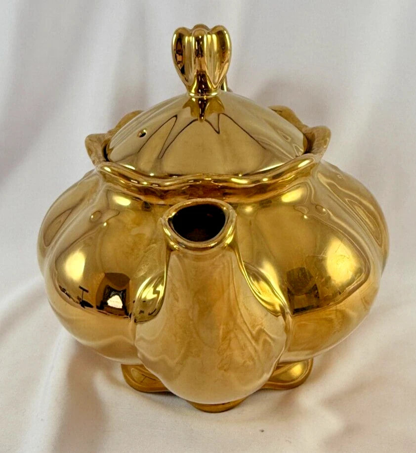 Gold Enameled Glossy Lidded Porcelain China Tea Pot | eBay