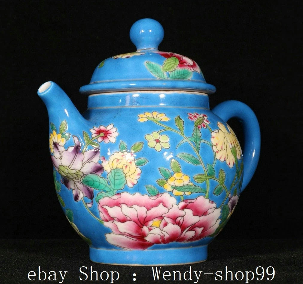 6" Qianlong Marked Colour Enamel Porcelain Gilt Peony Flower Teapot Teakettle | eBay