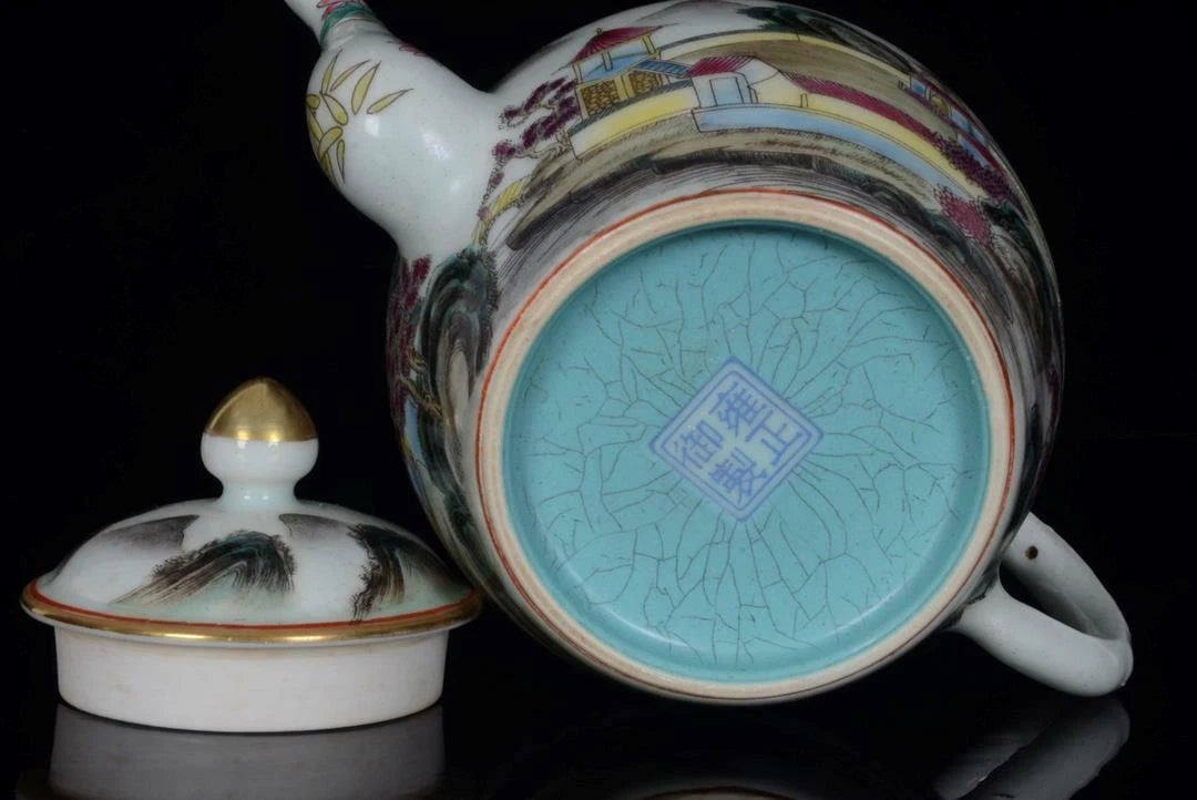 OLD CHINESE COLOUR ENAMEL PORCELAIN TEAPOT YONGZHENG MARKED ST235 | eBay