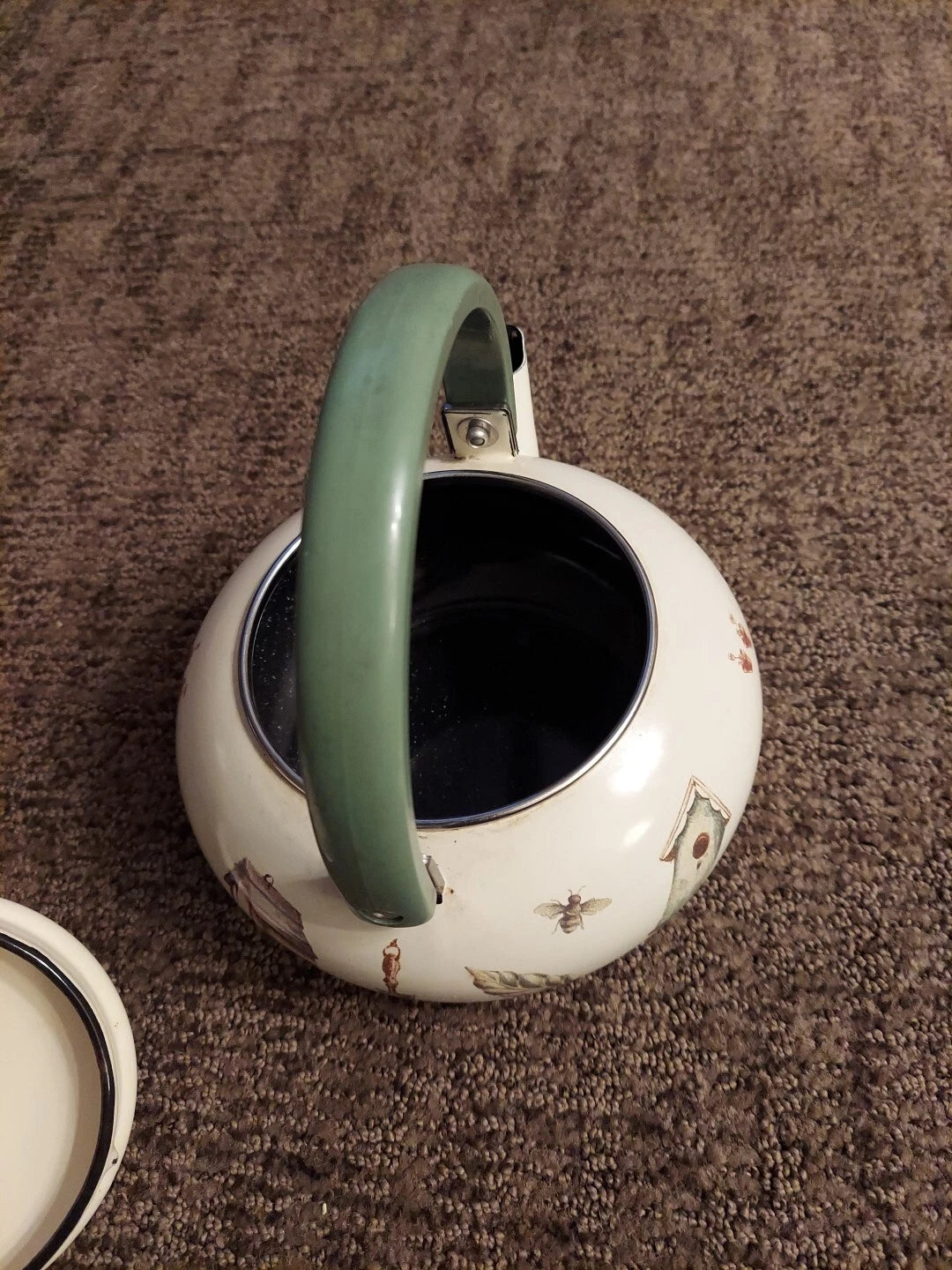 Pfaltzgraff Naturewood Metal Porcelain Enamel Tea Pot Kettle - Used | eBay