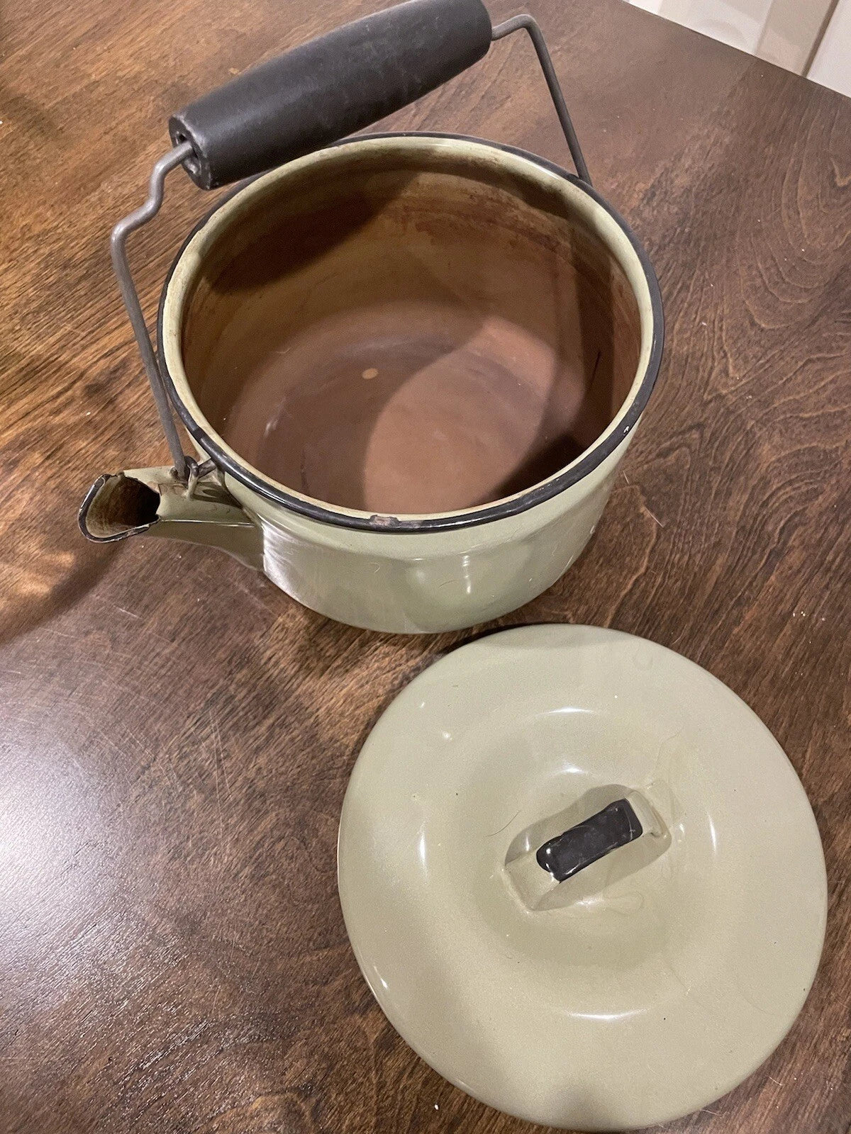 Vintage Enamel Ware Green Teapot Kettle | eBay