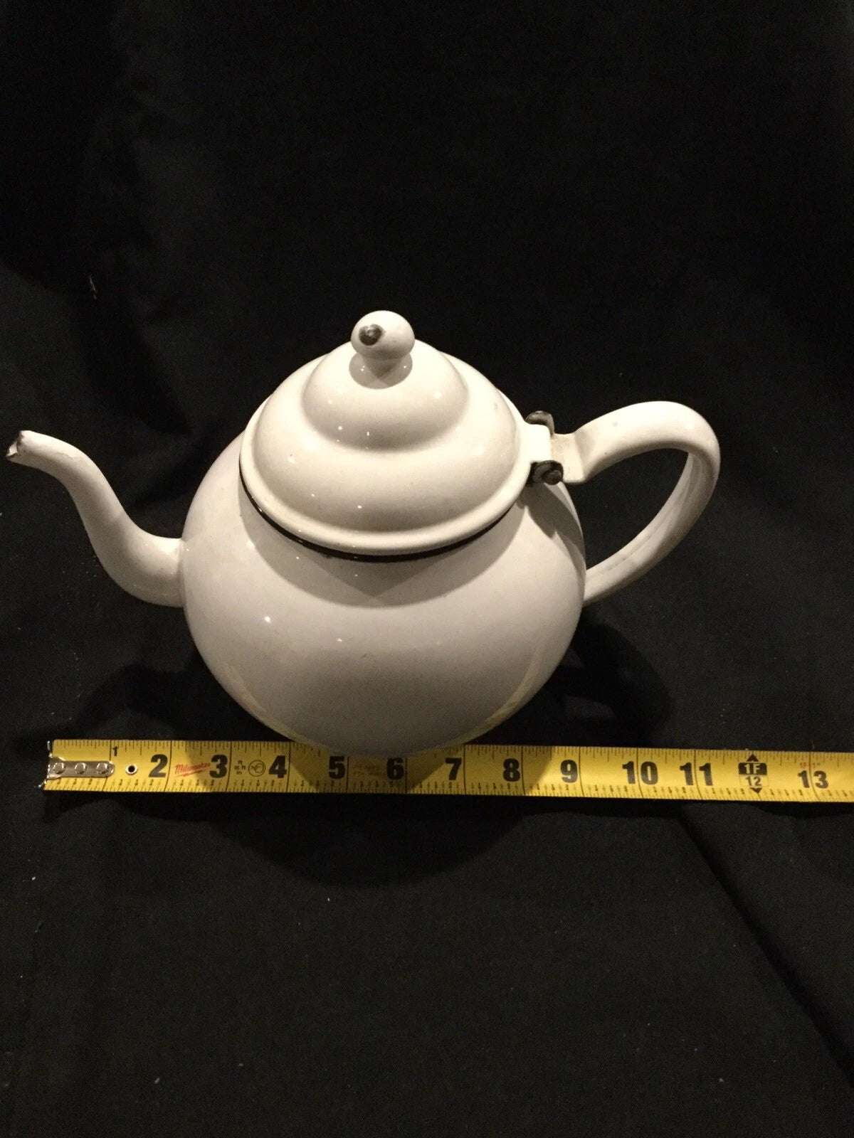 Antique Pair of porcelain Enamel White Tea pots j1 | eBay