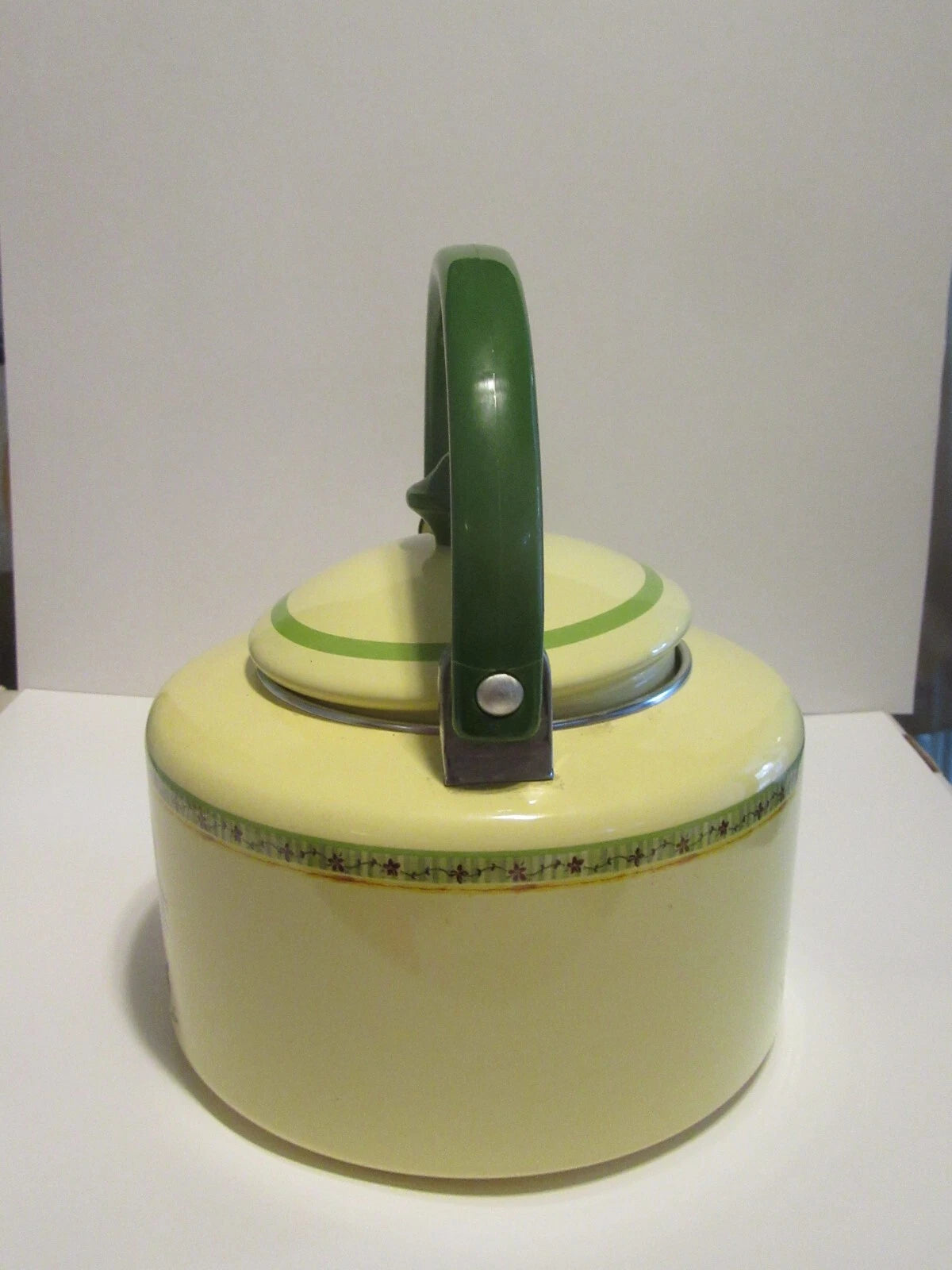 Rooster with flowers painted enamel Metal Tea Pot never used | eBay