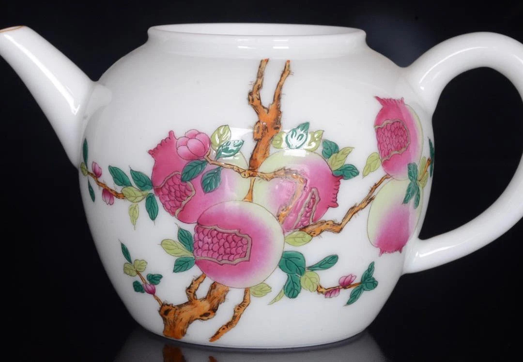 OLD CHINESE COLOUR ENAMEL PORCELAIN TEAPOT QIANLONG MARKED ST825 | eBay