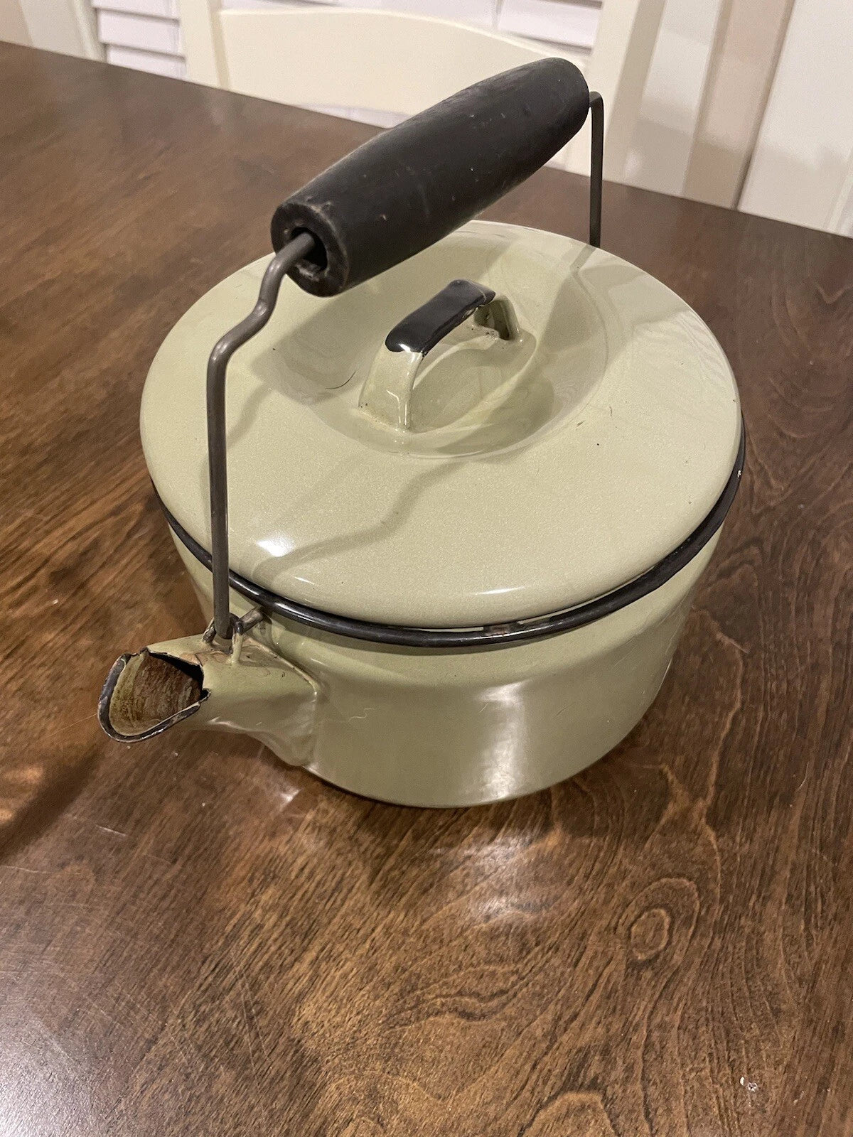 Vintage Enamel Ware Green Teapot Kettle | eBay