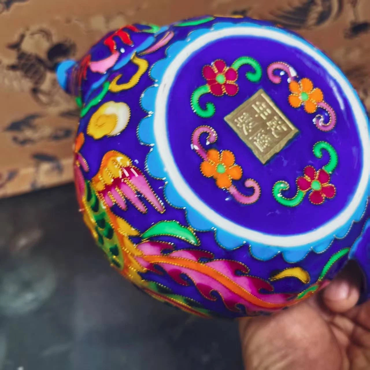 Chinese Old Porcelain blue enamel cloisonn é Dragon and Phoenix Pattern Teapot | eBay