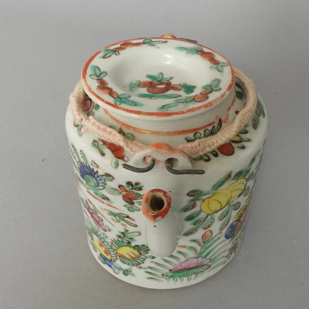 Antique Chinese Famille Rose Porcelain Teapot And Lid Enamel Hand Painted China | eBay