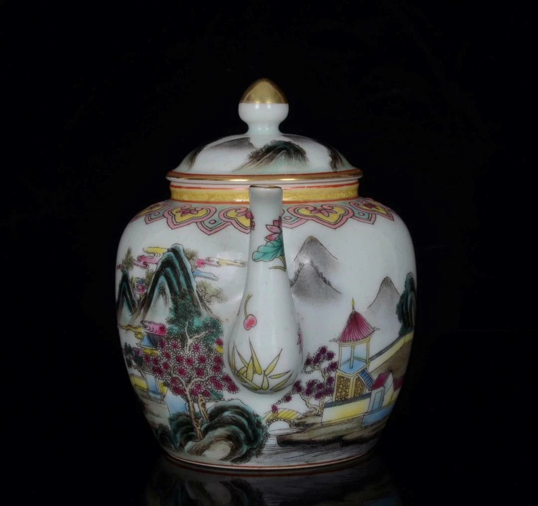 OLD CHINESE COLOUR ENAMEL PORCELAIN TEAPOT YONGZHENG MARKED ST235 | eBay