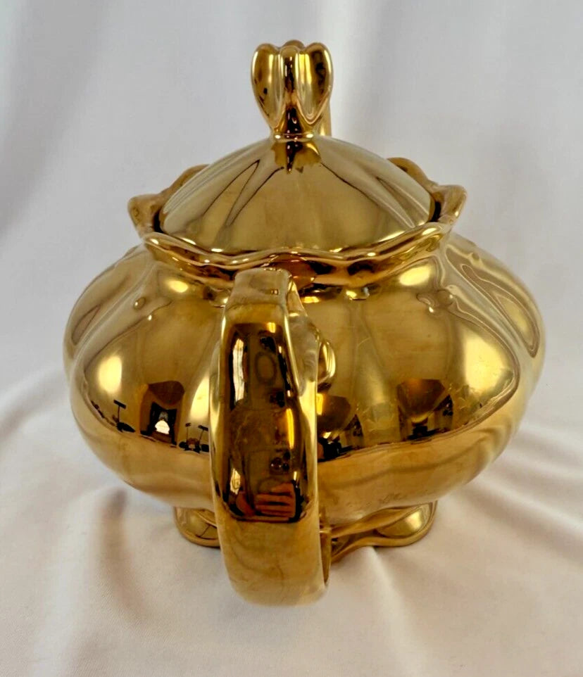 Gold Enameled Glossy Lidded Porcelain China Tea Pot | eBay