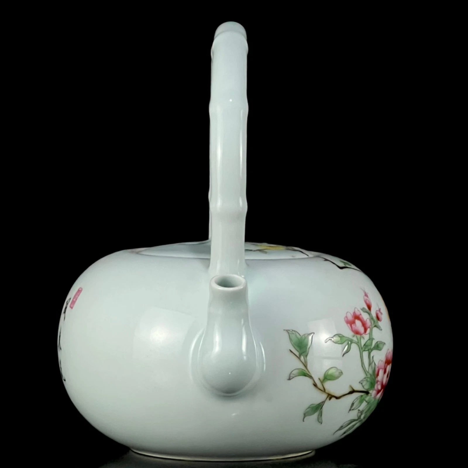 Chinese Enamel Color Porcelain Hand Painted Flower and Bird Handled Teapot 2265 | eBay