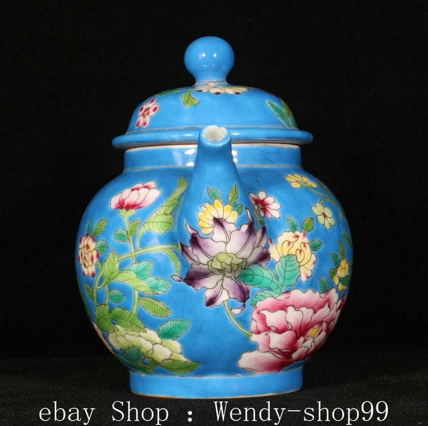 6" Qianlong Marked Colour Enamel Porcelain Gilt Peony Flower Teapot Teakettle | eBay