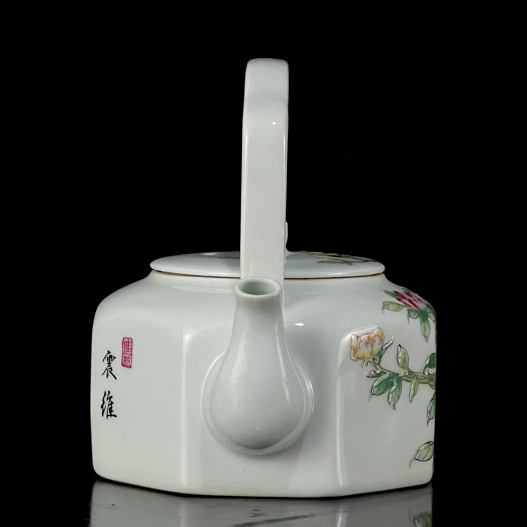 Chinese Enamel Colour Porcelain HandPainted Flowers&Plants Teapot 25493 | eBay