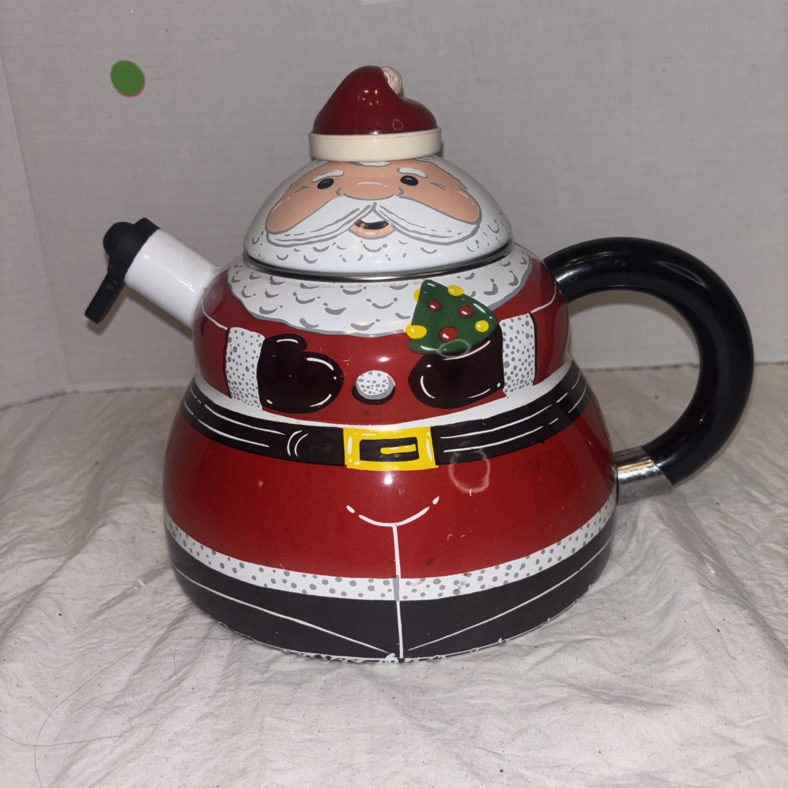 Santa Tea Kettle ROSHKO PORCELAIN Enamel Steel Stove Top Teapot Christmas 3 QT | eBay