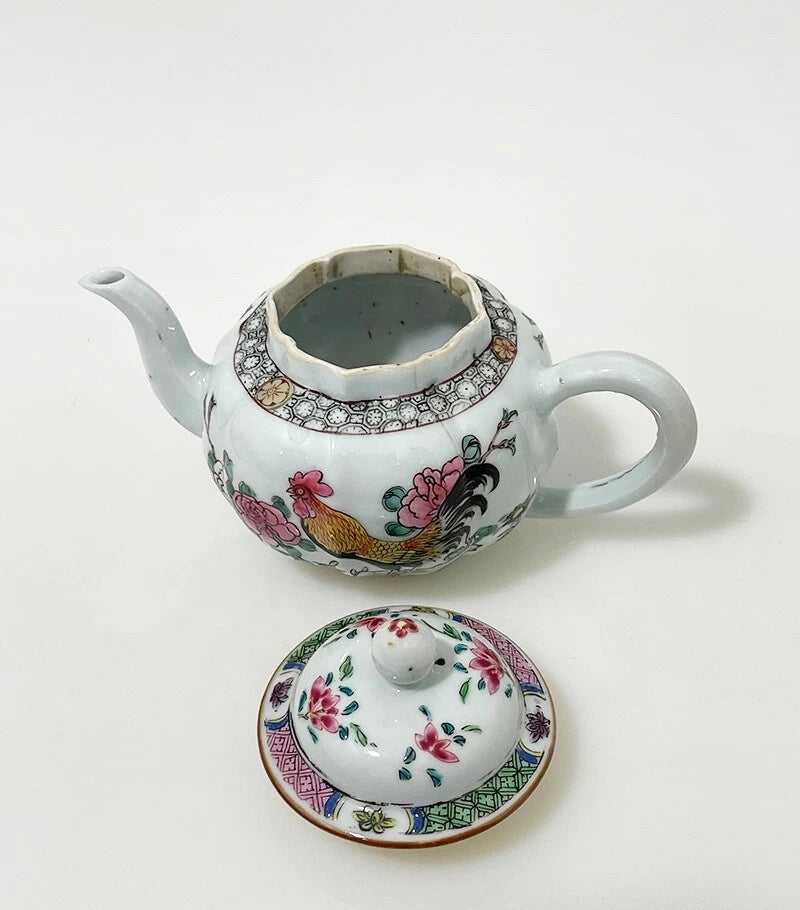 Chinese porcelain enamel teapot with Rooster (#F157) | eBay