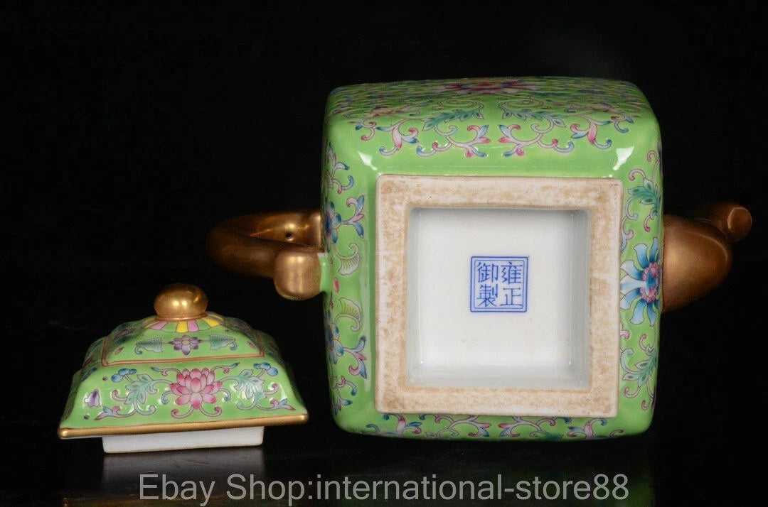 7" Yongzheng Marked Old Chinese Enamel Porcelain Gilt Flower Teapot Teakettle | eBay