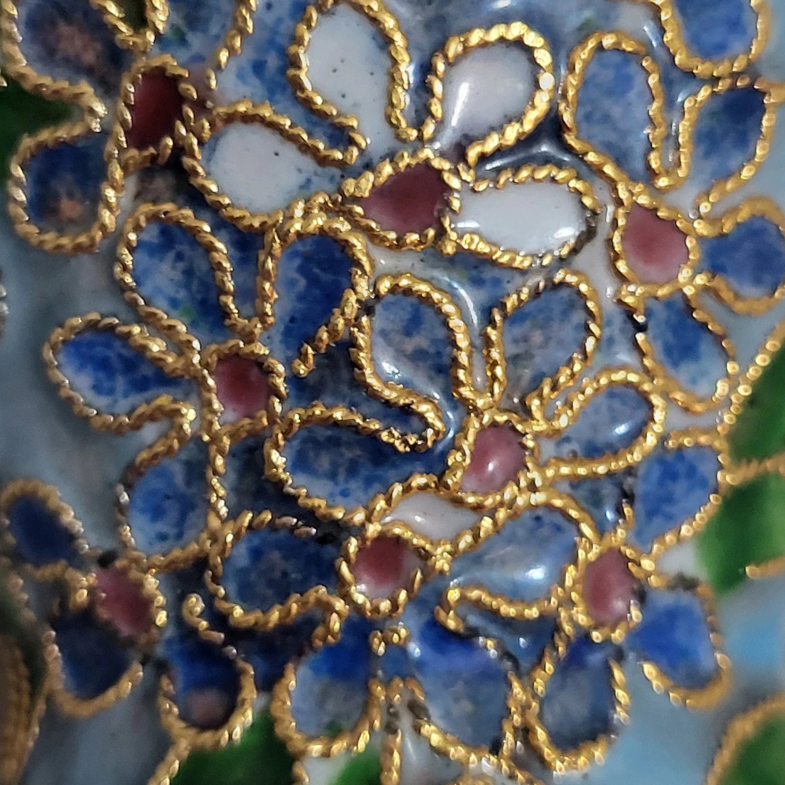 Vintage NYCO Enameled Cloisonne Miniature Teapot Floral Blue Pink Green Gold 5" | eBay