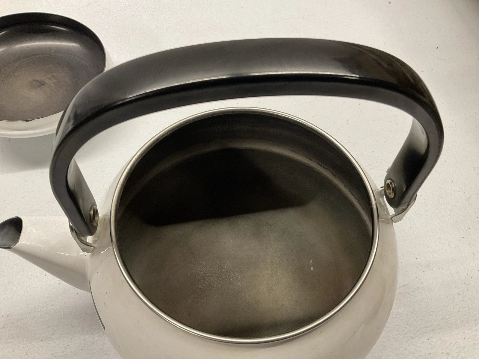 Vintage SIAM FUJI WARE 2.3 Quart TEA POT KETTLE, White Enamel | eBay