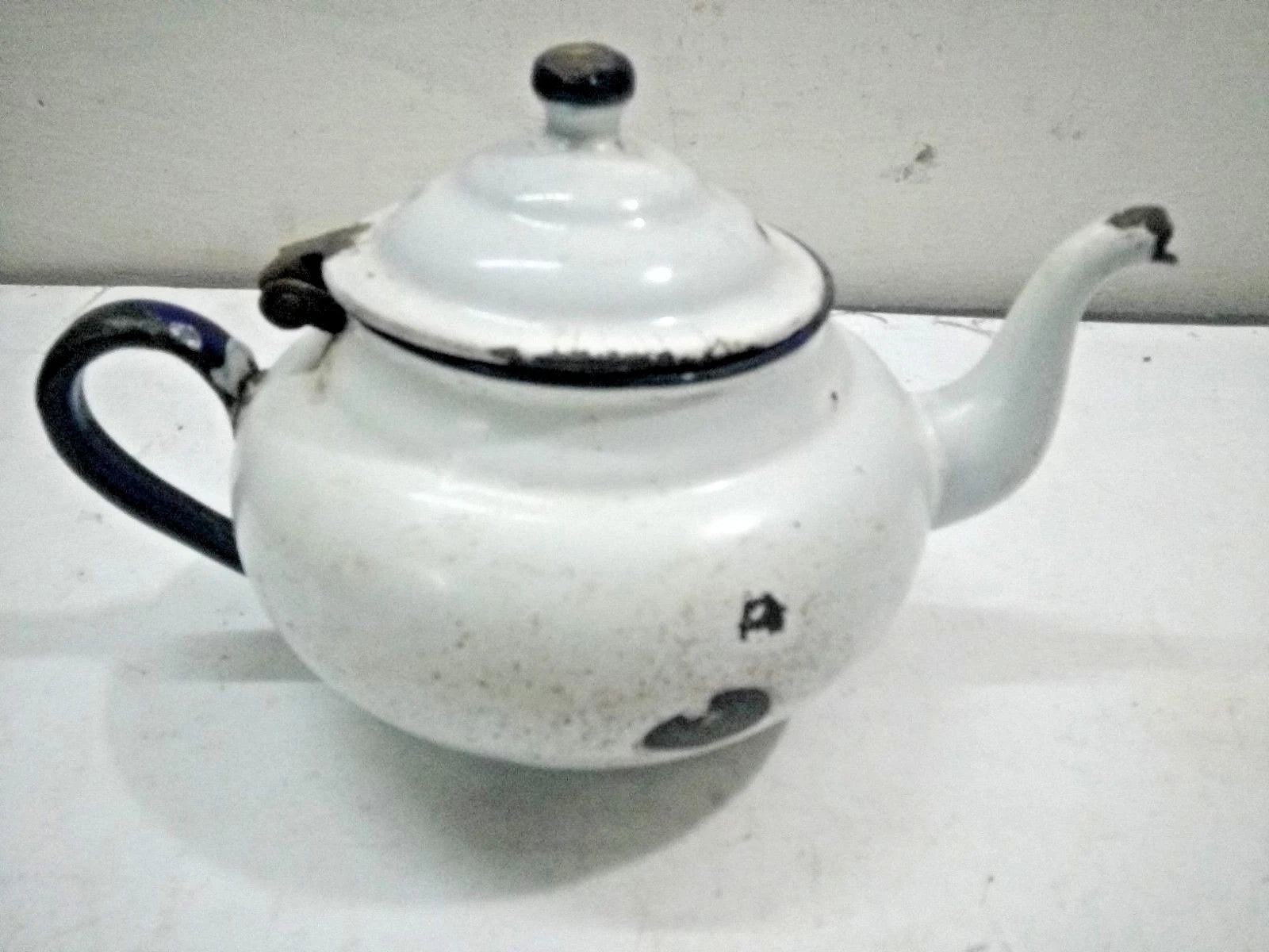 RARE Vintage Old Collectible Milky Porcelain Enamel Tea Pot kettle COLLECTIBLE | eBay