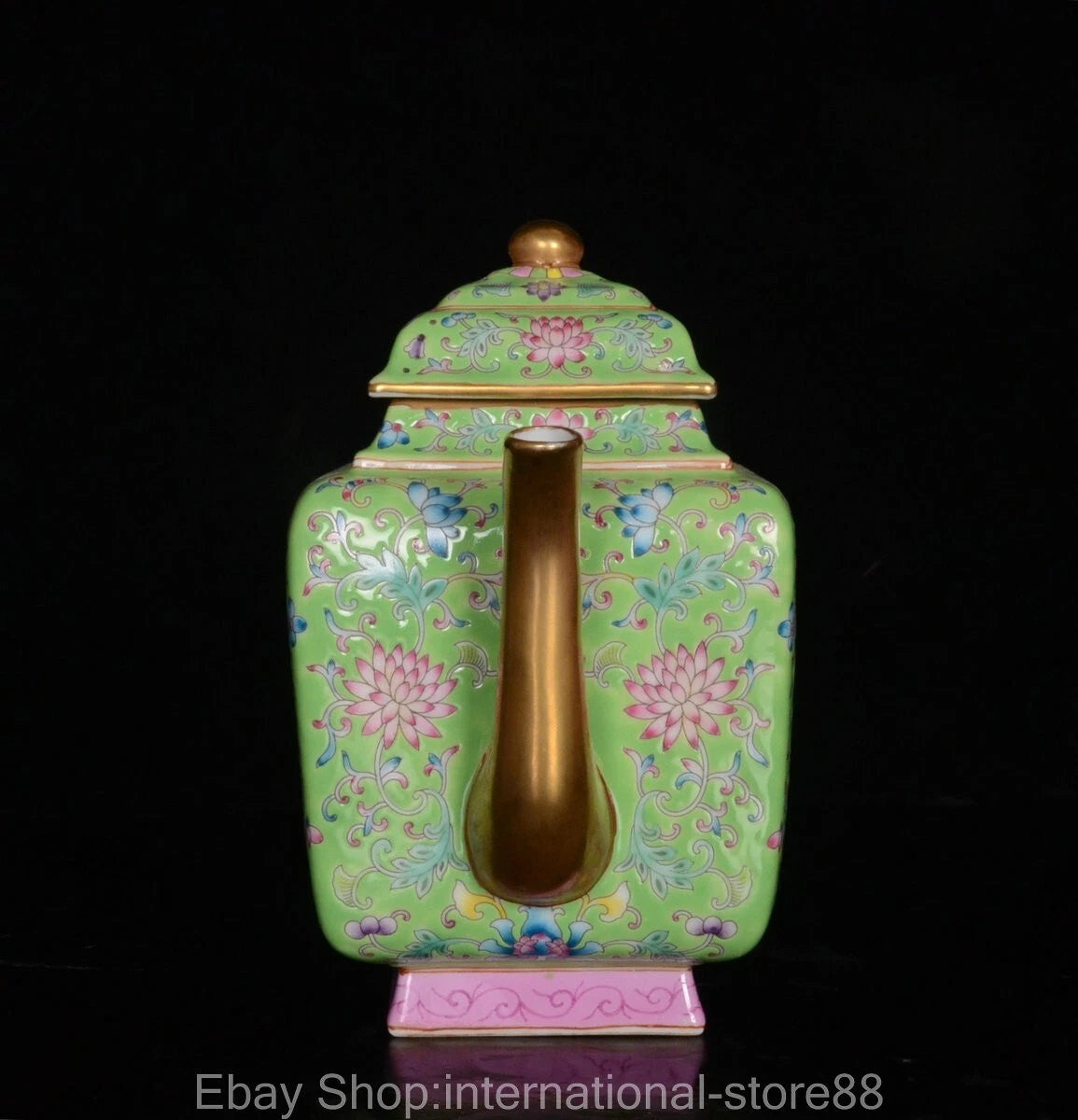 7" Yongzheng Marked Old Chinese Enamel Porcelain Gilt Flower Teapot Teakettle | eBay