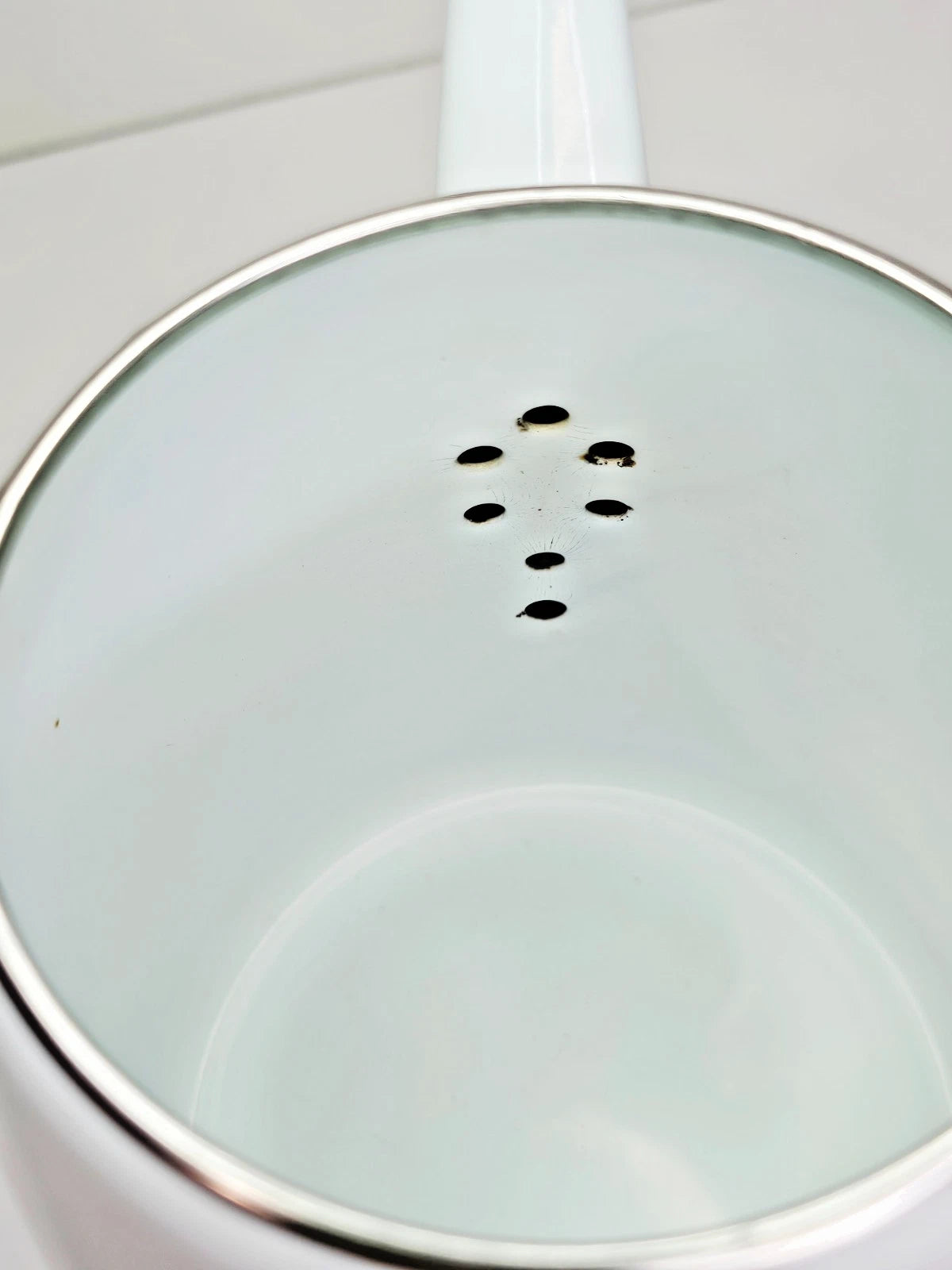 Cathrineholm Lotus Coffeepot White Olive Green Kettle Vintage MCM Teapot Enamel | eBay