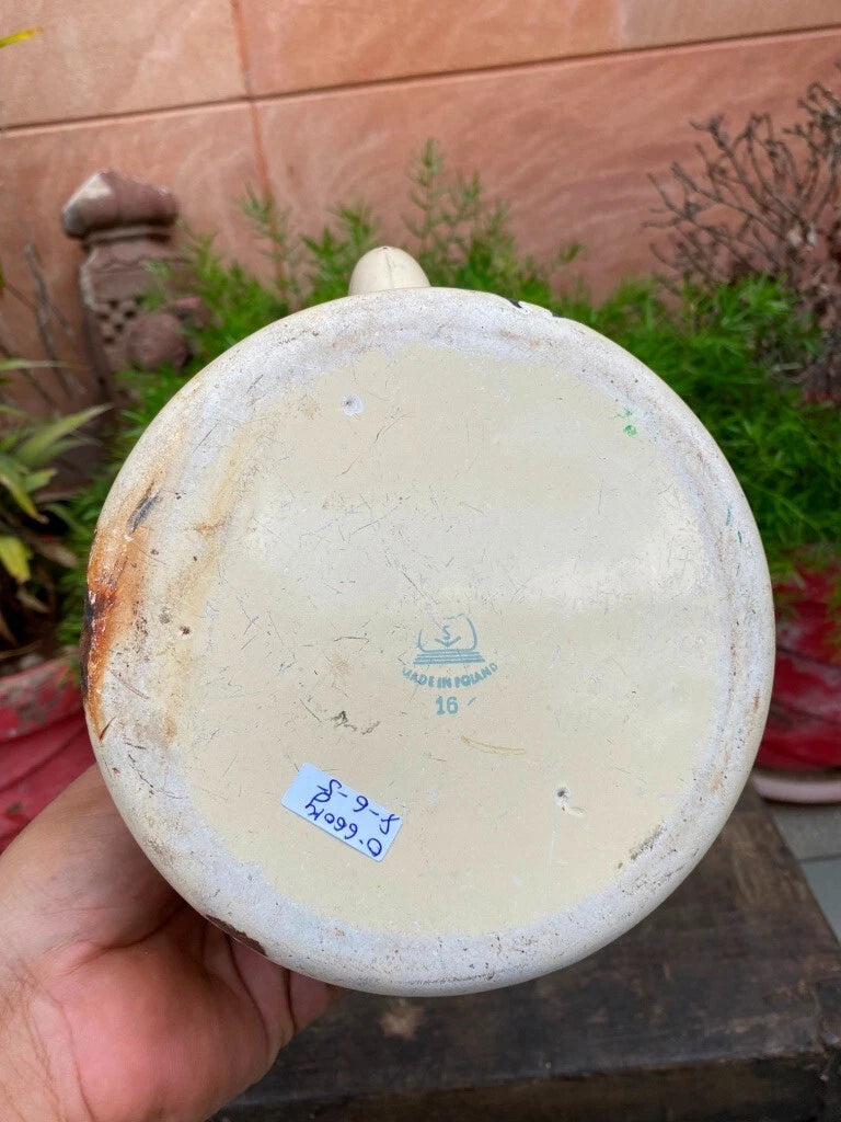 Antique Old Original Rustic Enamel Porcelain Teapot Tea Kettle Made In Polland | eBay