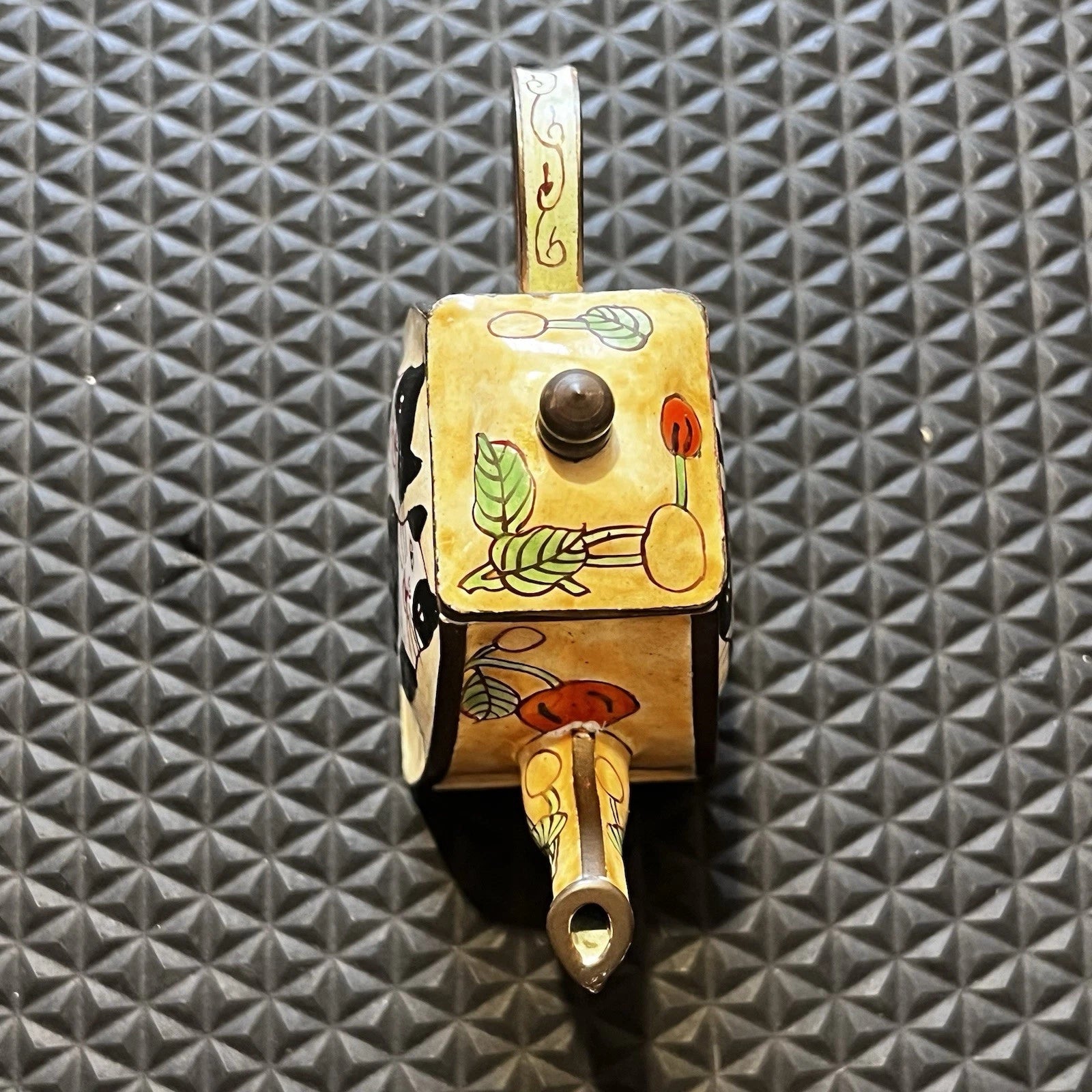 Enameled Metal Black & White Cats Mini 3 1/2” Teapot Preowned | eBay