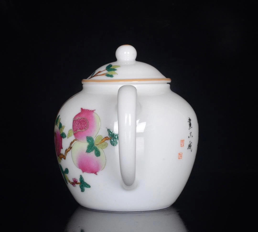 OLD CHINESE COLOUR ENAMEL PORCELAIN TEAPOT QIANLONG MARKED ST825 | eBay