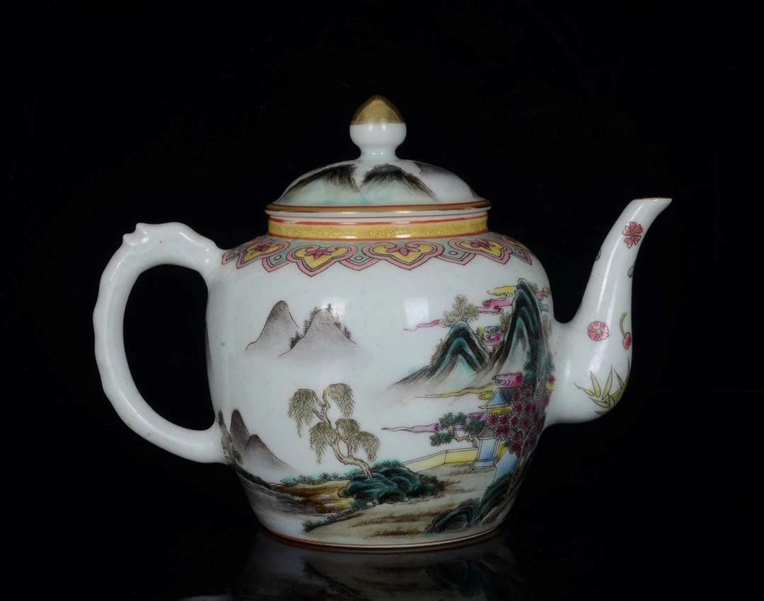 OLD CHINESE COLOUR ENAMEL PORCELAIN TEAPOT YONGZHENG MARKED ST235 | eBay