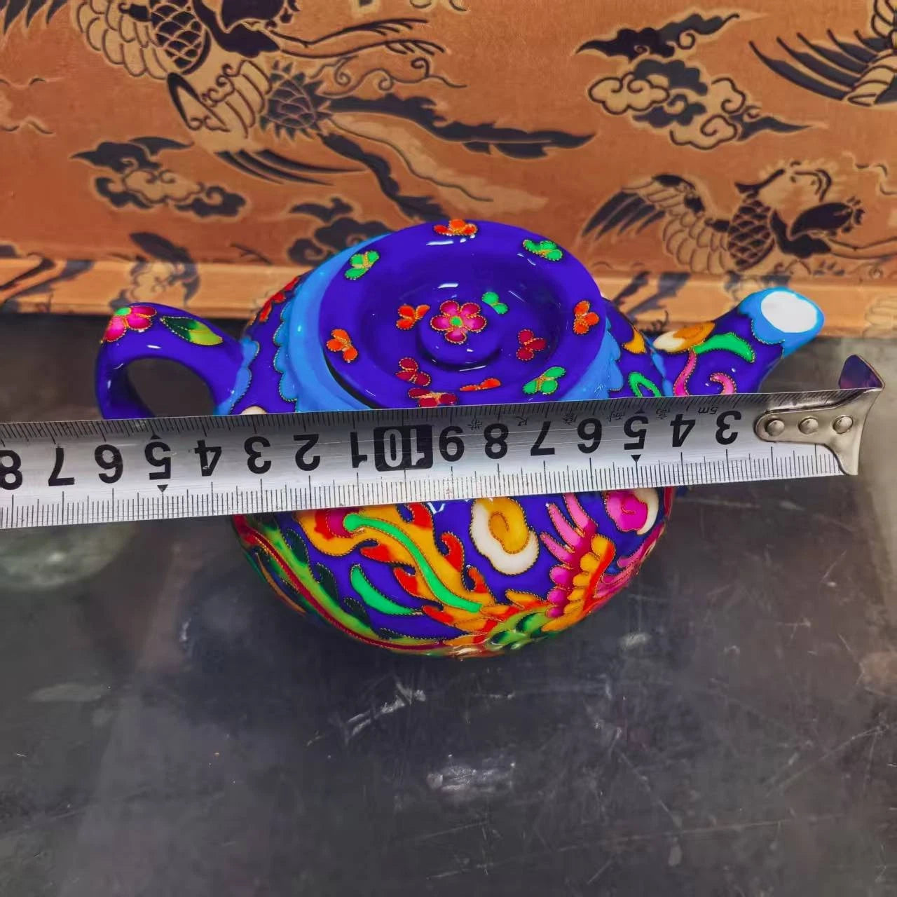 Chinese Old Porcelain blue enamel cloisonn é Dragon and Phoenix Pattern Teapot | eBay