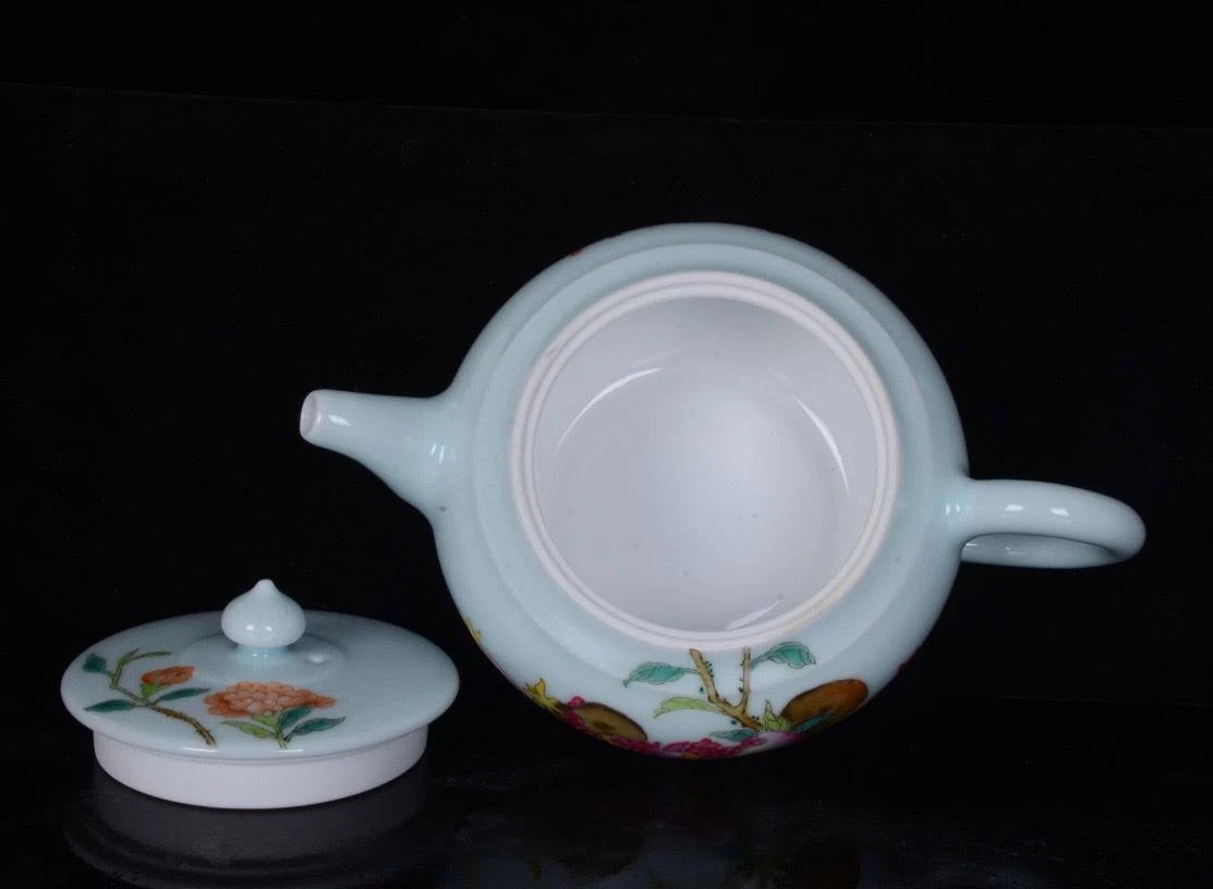 OLD CHINESE COLOUR ENAMEL PORCELAIN TEAPOT YONGZHENG MARKED ST562 | eBay