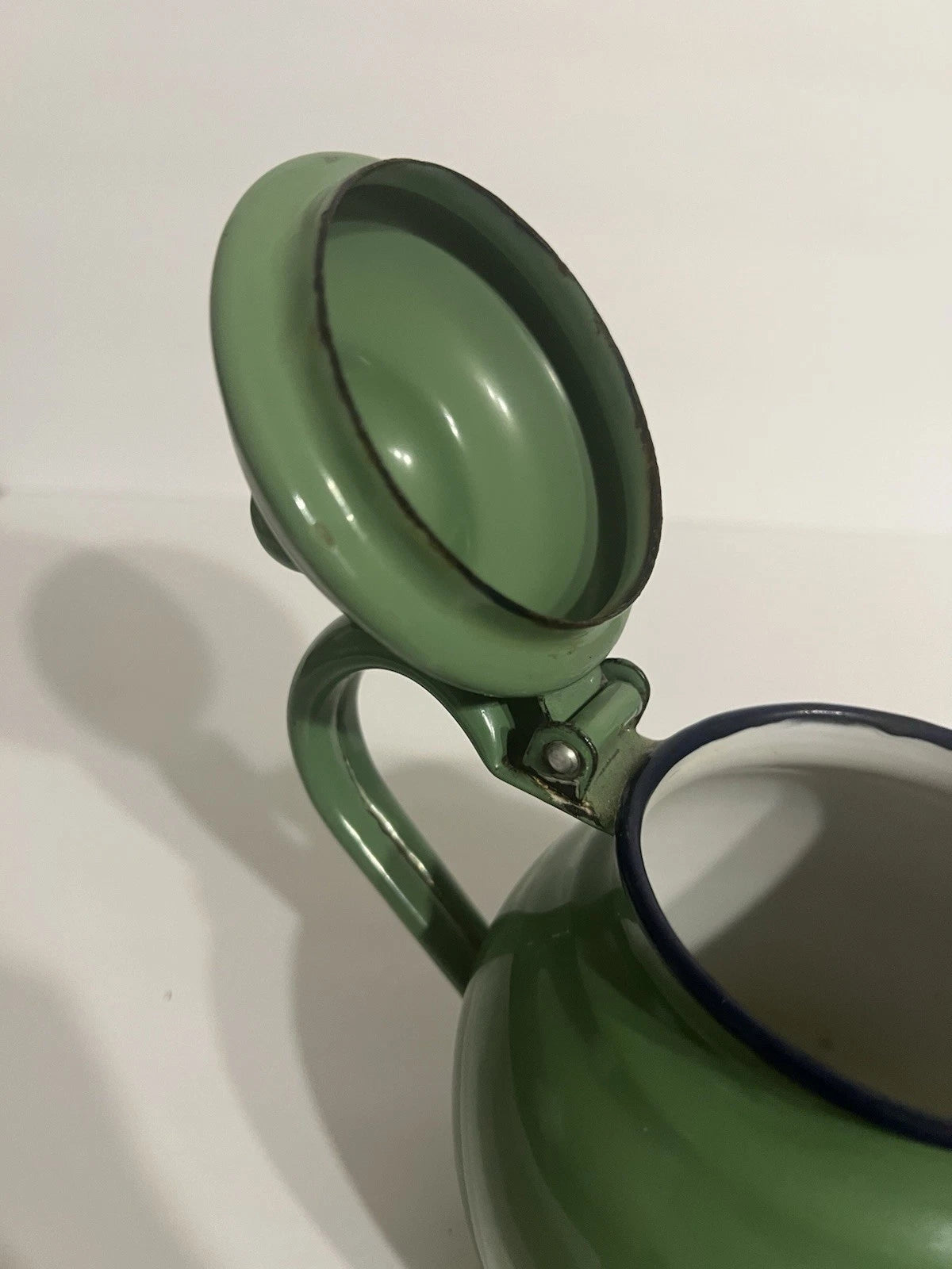 Pair of 2 Vintage Green Enamel Ware Teapots Has Wear see photos | eBay