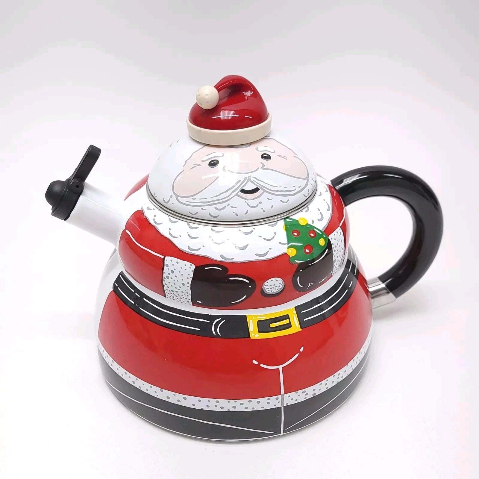 Vintage Roshco Santa Claus Porcelain Enamel 3 Quart Whistling Teapot Kettle | eBay