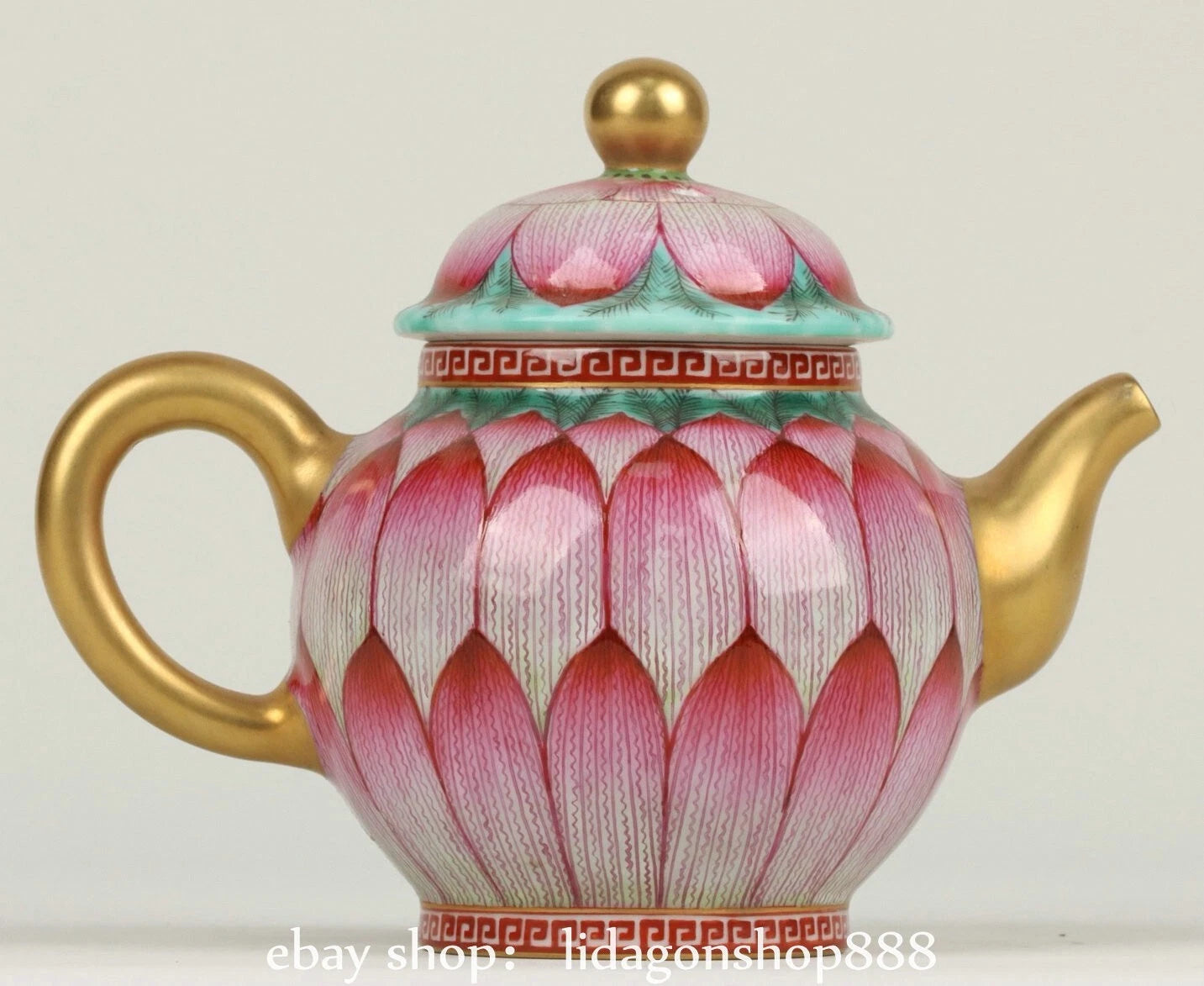 6" Yongzheng Marked Enamel Porcelain Gilt Lotus Flower Pattern Wine Tea Pot | eBay
