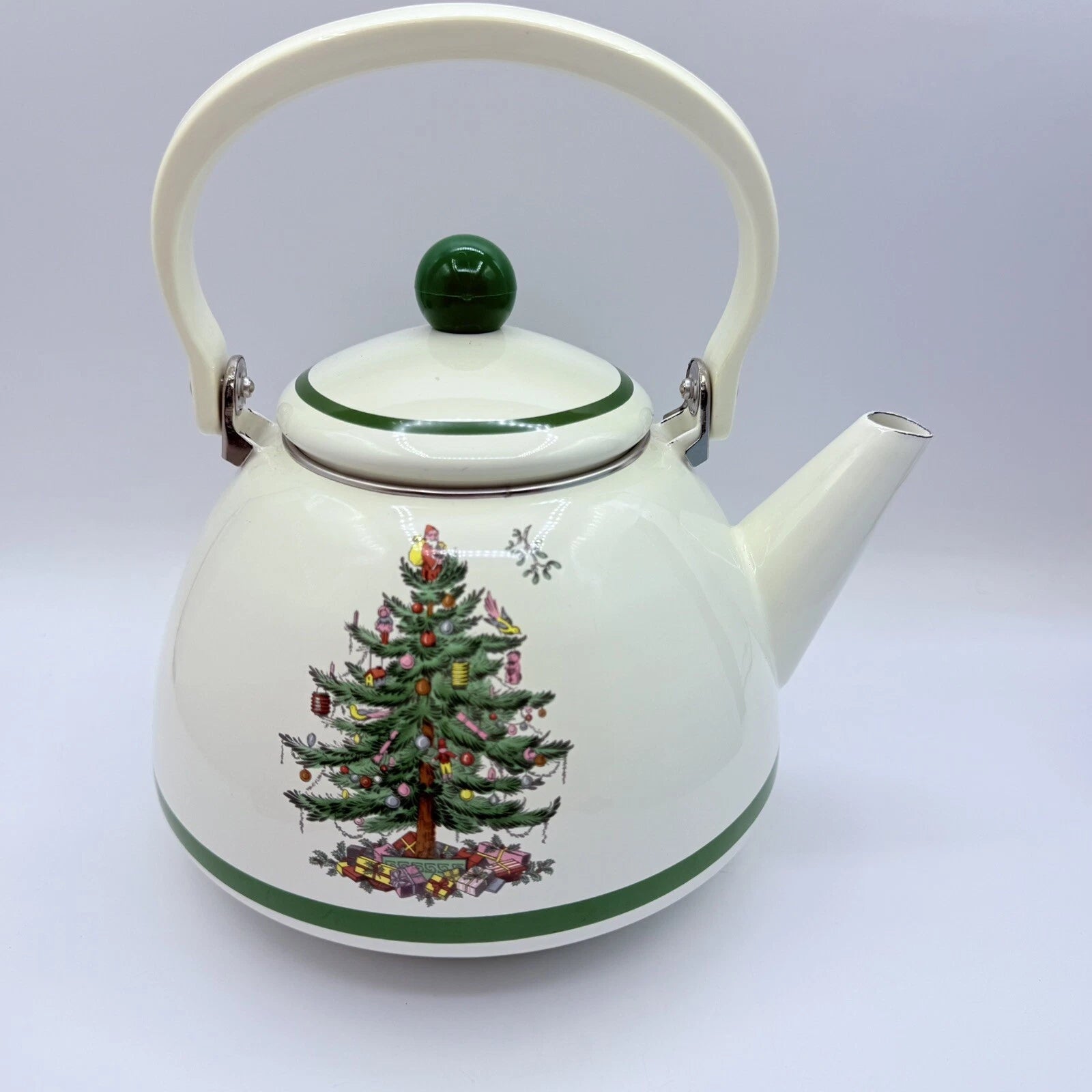 Spode Christmas Tree 2.5 Quart Tea Kettle Teapot Porcelain Enamel Unused | eBay