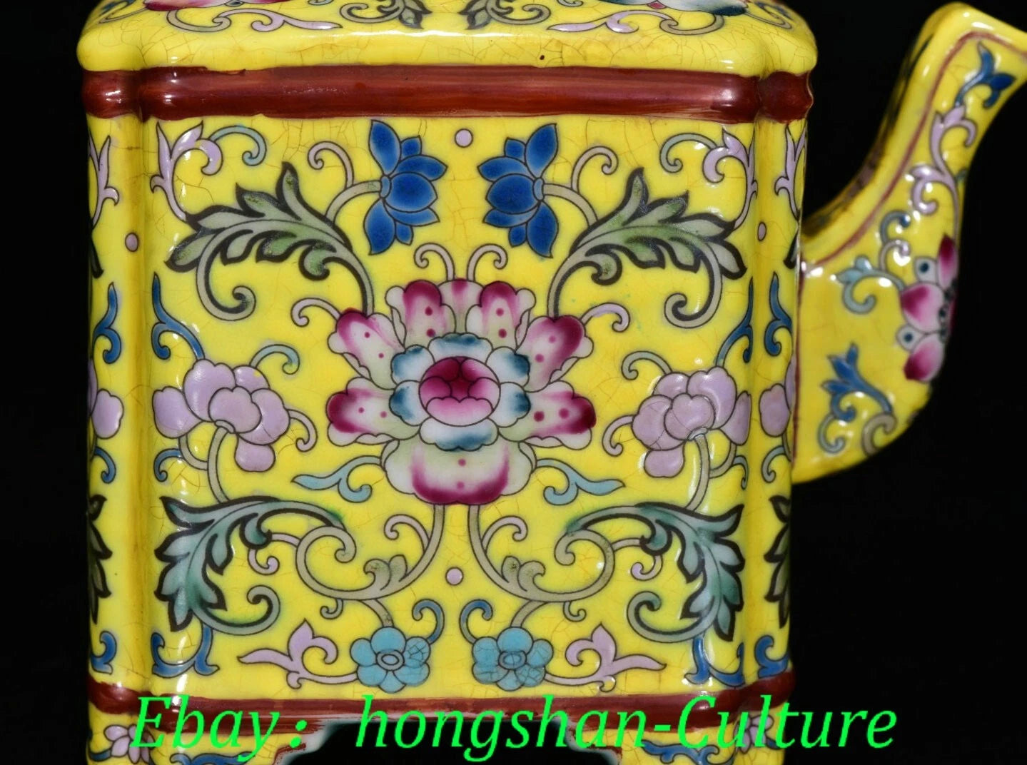 7.8'' Old Qianlong Enamel Colour Porcelain Gilt Flower Pattern Teapot Teakettle | eBay
