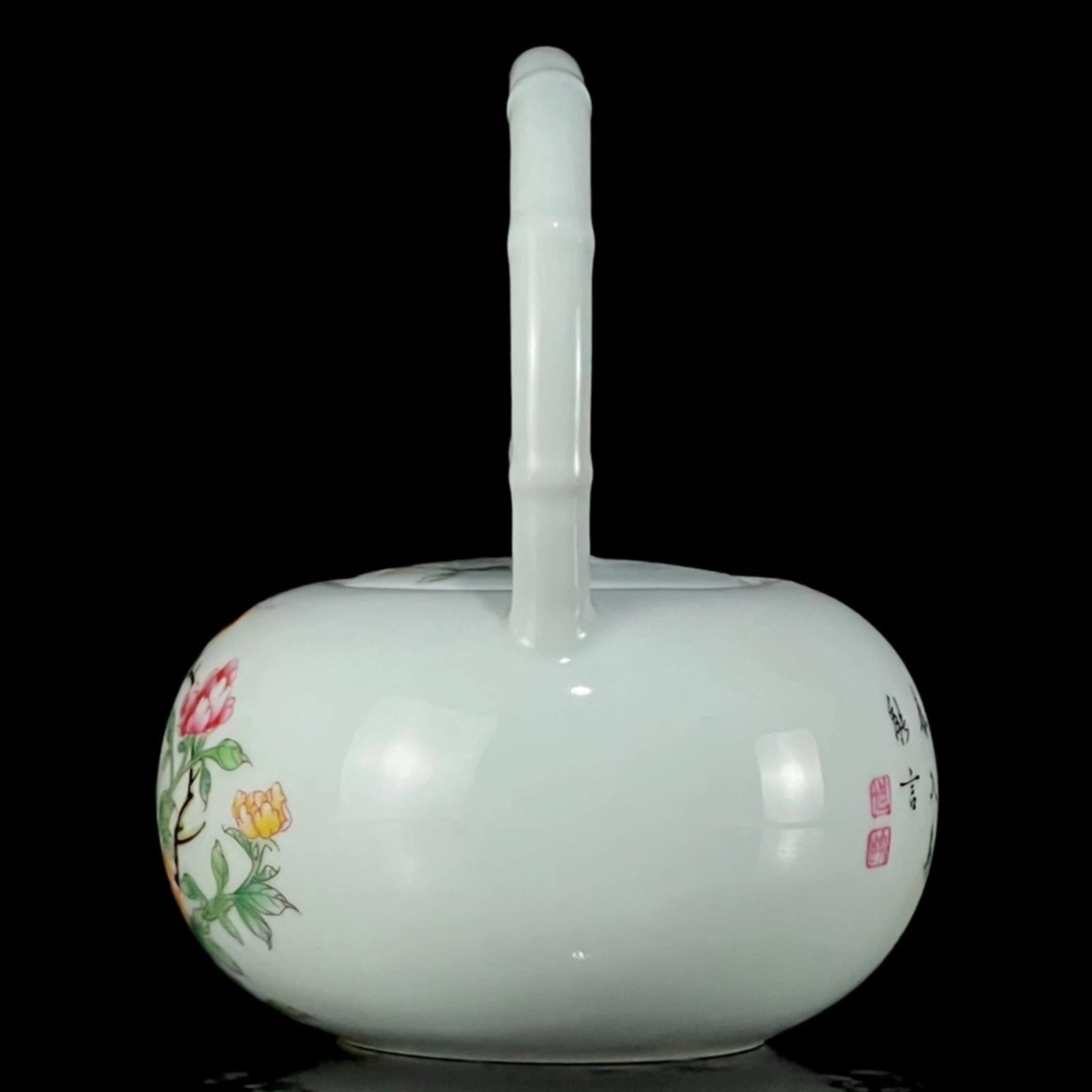 Chinese Enamel Color Porcelain Hand Painted Flower and Bird Handled Teapot 2265 | eBay