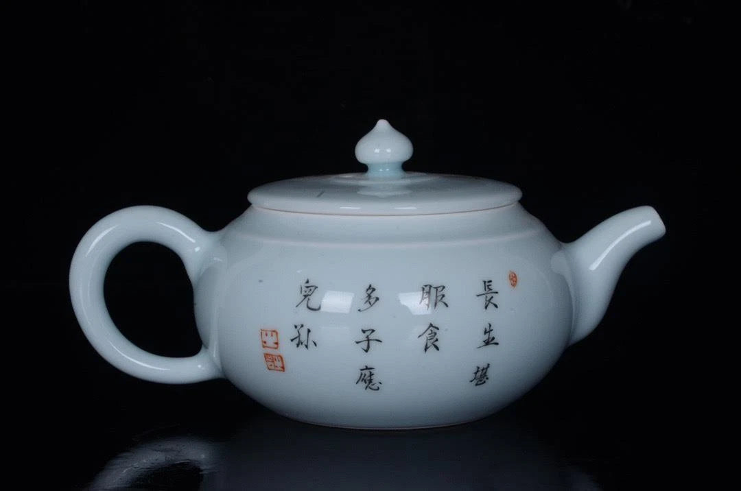 OLD CHINESE COLOUR ENAMEL PORCELAIN TEAPOT YONGZHENG MARKED ST562 | eBay