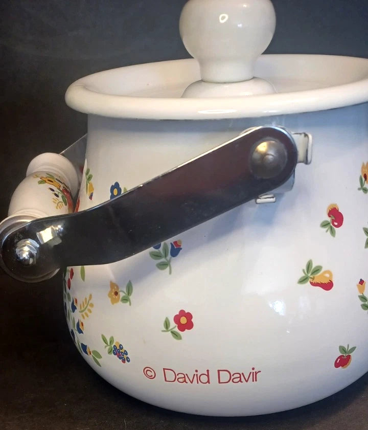 Vintage David Davir Enamel Tea Pot Kettle 5.5" Tall | eBay