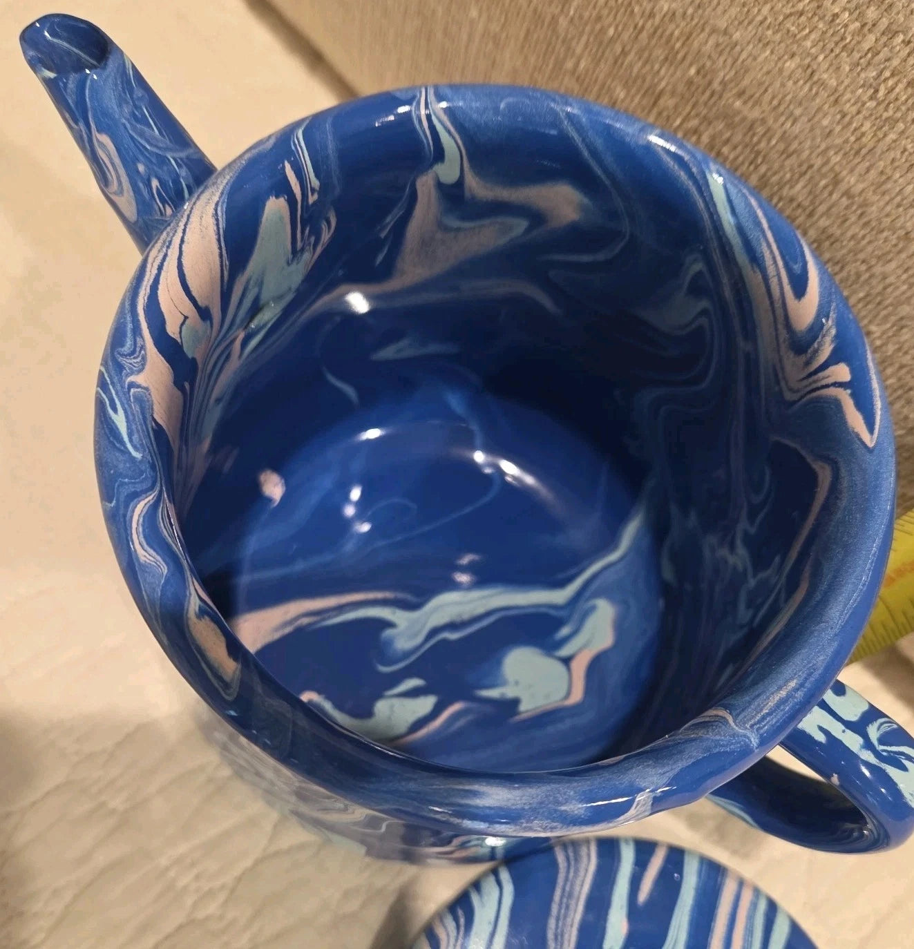 Bornn Cobalt Swirl Enamelware Teapot | eBay