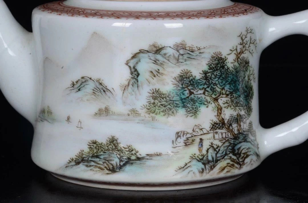 OLD CHINESE COLOUR ENAMEL PORCELAIN TEAPOT ZOU GUOJUN MARKED ST245 | eBay