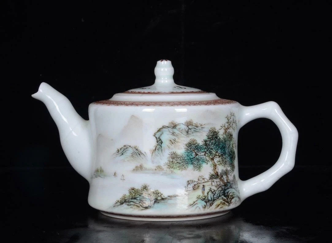 OLD CHINESE COLOUR ENAMEL PORCELAIN TEAPOT ZOU GUOJUN MARKED ST245 | eBay