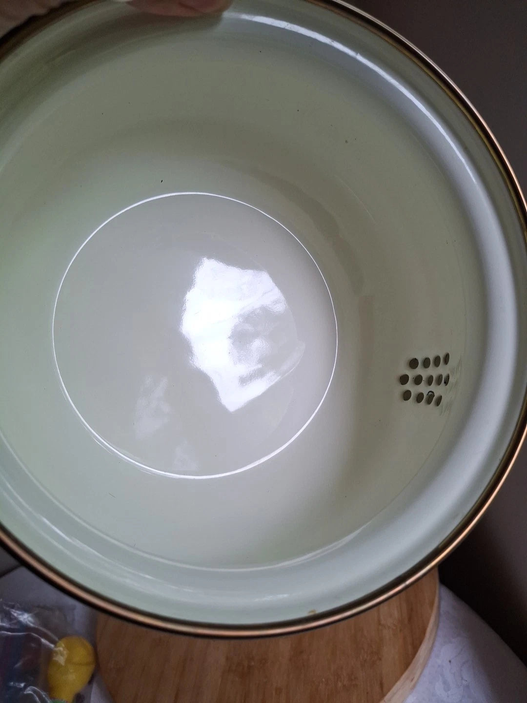 Vtg Enamel Ware Floral Teapot Kettle With Wooden Handle Normandy | eBay