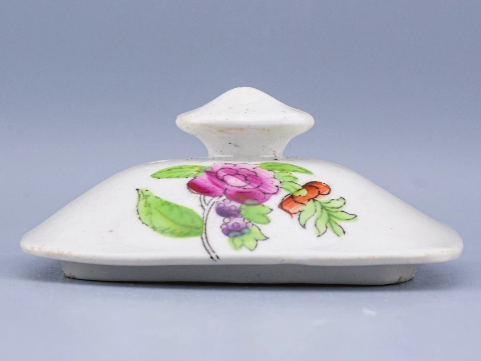 Antique English Porcelain Teapot Cover Floral Enamel Painted 19th Century | eBay