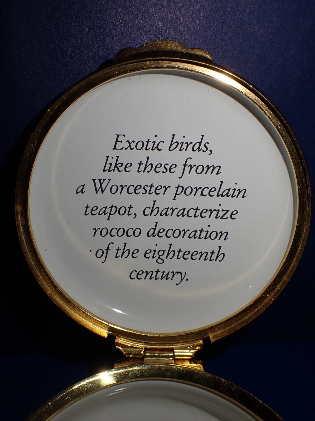 Crummles Enamel Trinket Box Exotic birds Worcester porcelain teapot | eBay