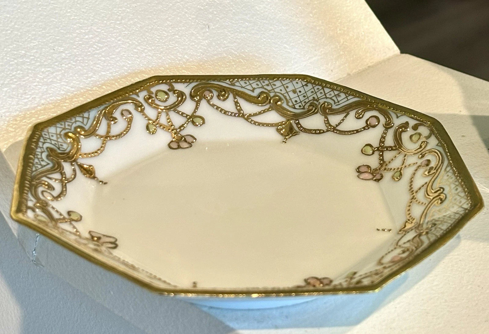 Esquisite NIPPON MORIAGE TEAPOT & UNDERPLATE GOLD ENAMEL - BEADING | eBay