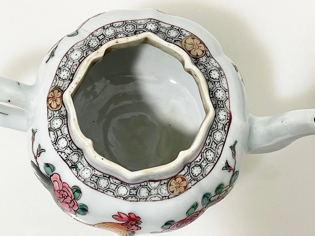 Chinese porcelain enamel teapot with Rooster (#F157) | eBay