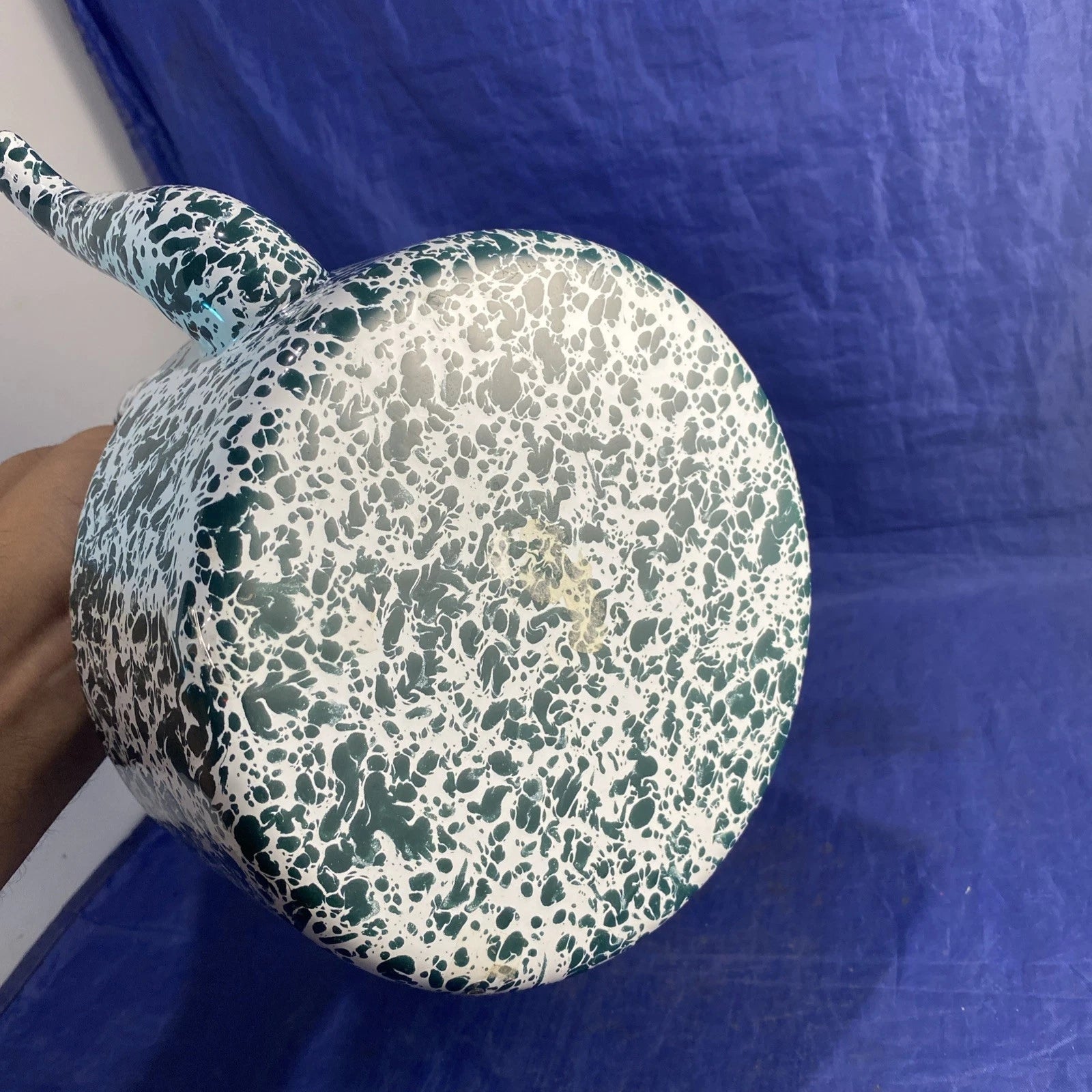 Enamel Ware Teapot Green And White Speckled Splatter EnamelWare New | eBay