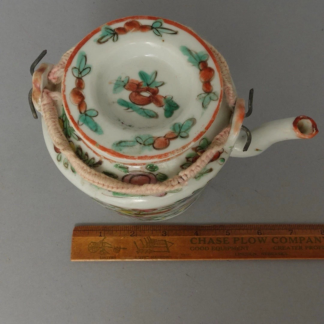 Antique Chinese Famille Rose Porcelain Teapot And Lid Enamel Hand Painted China | eBay