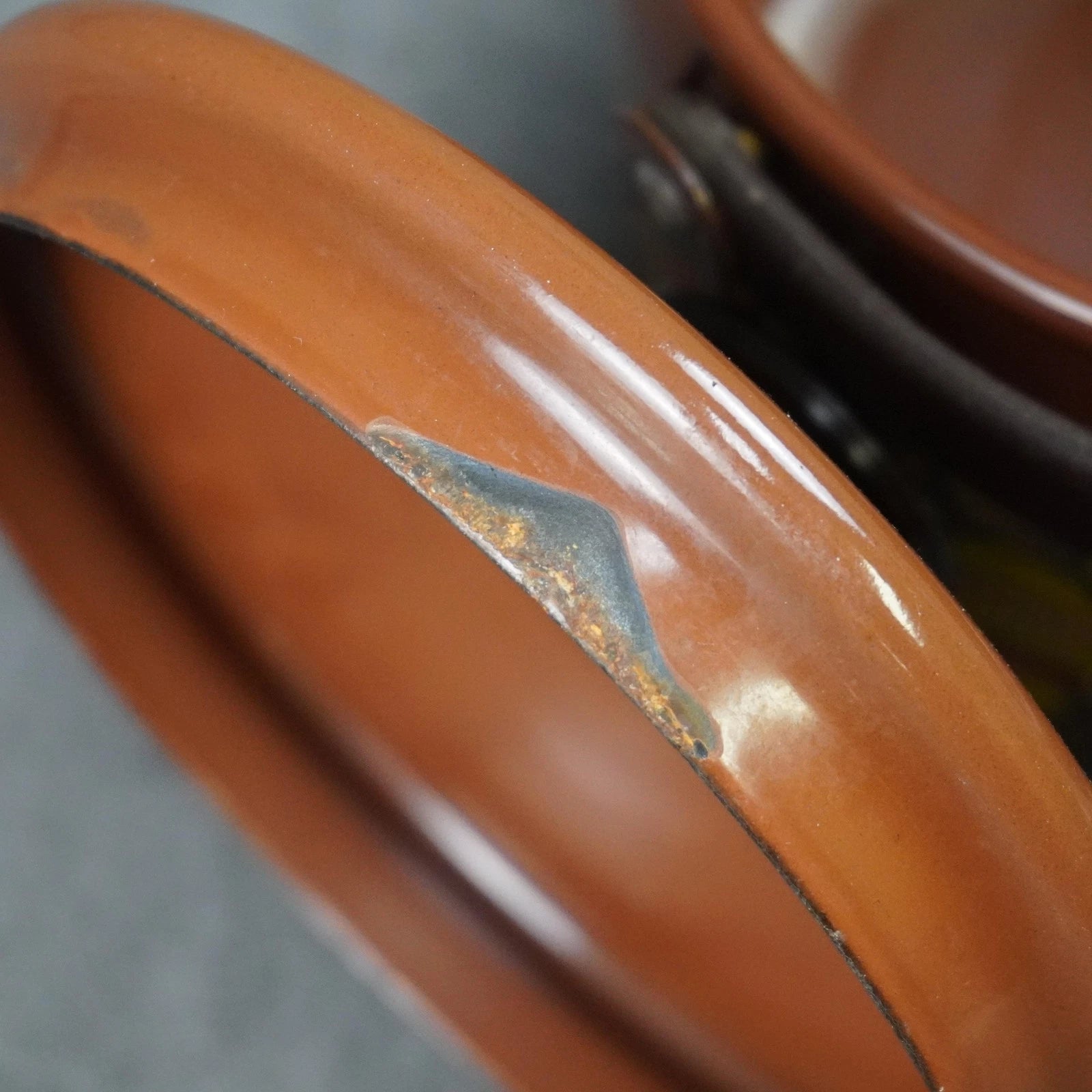 Vintage Brown Enamel Teapot Mushroom Floral Design Metal Handle Retro Kettle 70s | eBay