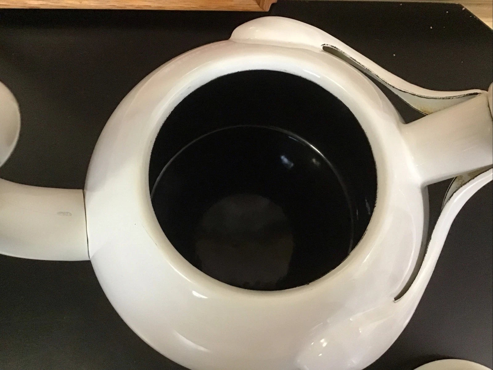 Vintage Retro Copco White Cat And Mouse Whistling Enamel Teapot Kettle EUC | eBay